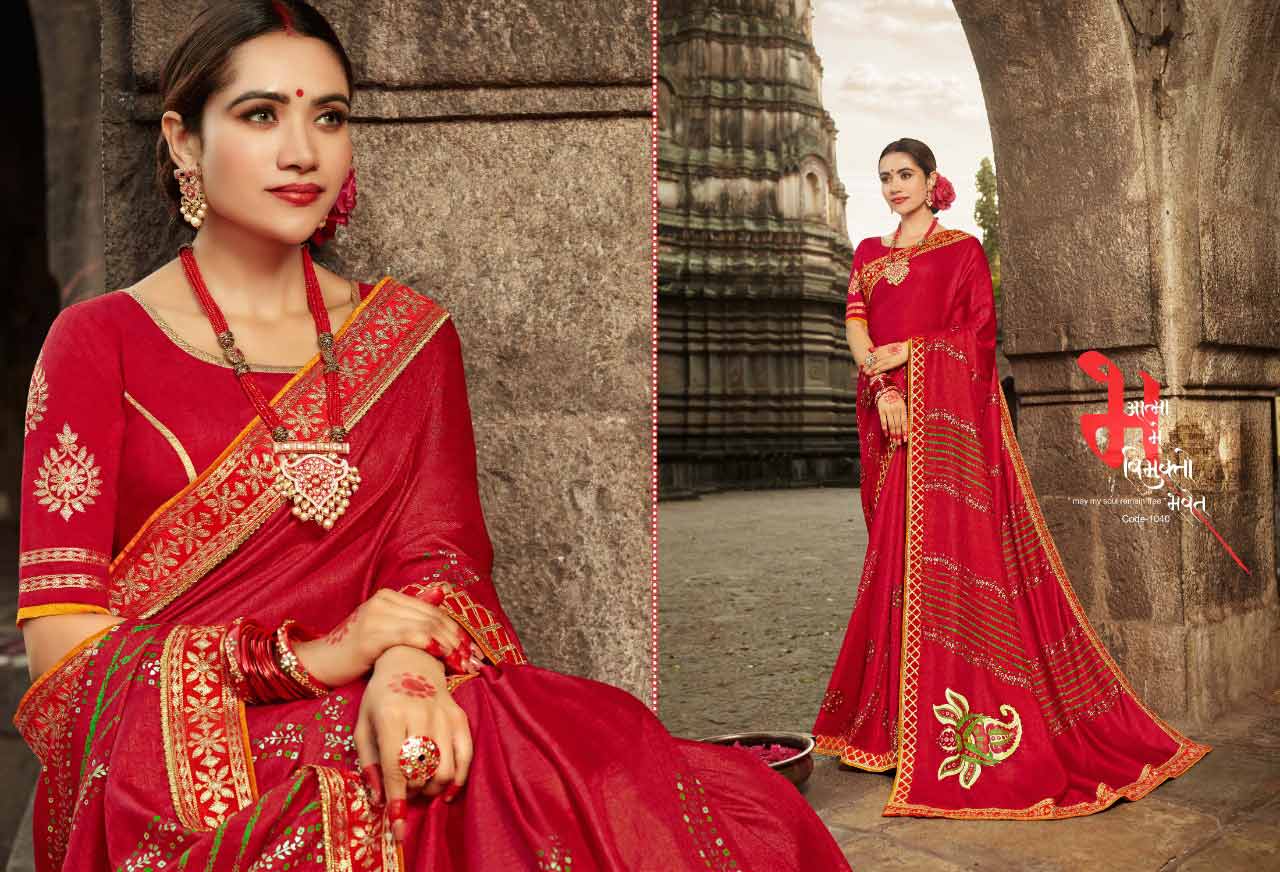 Bandhej Vol 9 Kessi Dola Silk Embroidery Bandhani Style Printed Fancy Saree Bandhej Vol 9 Kessi Dola Silk Embroidery Bandhani Style Printed Fancy Saree
